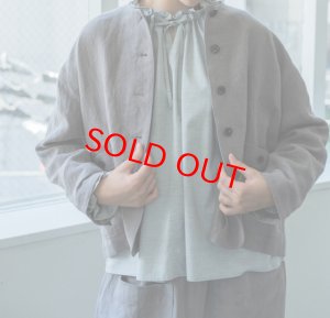 画像2: YARRA 　リネンノーカラージャケット　80；グレー　FREE (2)