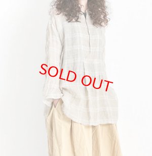 画像6: Veritecoeur       　リネンチェックヨークシャツ　　サイズ；F (6)