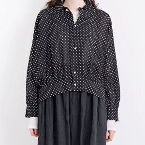 画像1: Veritecoeur   ドットギャザーブラウス　　SUMIKURO　サイズ；F (1)