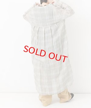 画像5: Veritecoeur       リネンチェックスキッパーワンピース　　サイズ；F (5)