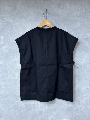 画像3: ヴァンブラン vent blanc　　幾何学JQ*ブロードコンビベスト　　BLACK　サイズ；F　 (3)