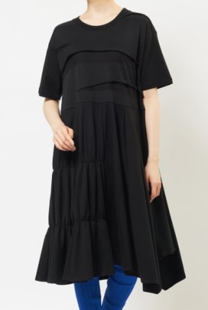 画像4: gomme 　アシメパネルカットワンピース　3；黒　サイズ；M (4)