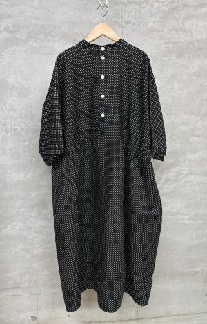 画像1: grin  ブロードドルマンサックワンピース　　994；ブラック系　サイズ2 (1)