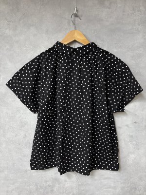 画像3: ヴァンブラン vent blanc　　40/1ランダムドットpt 2WAY シャツ　　BLACK　　サイズ；F　 (3)