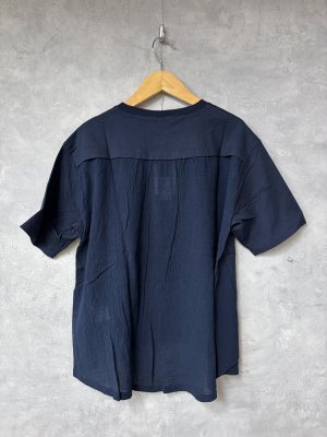 画像2: ヴァンブラン vent blanc　　40/2天竺*ウェービーボイルAラインP/O　　NAVY　サイズ；F　 (2)