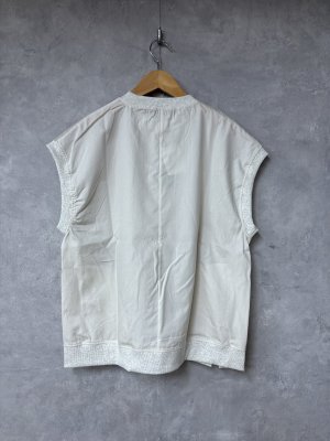 画像3: ヴァンブラン vent blanc　　幾何学JQ*ブロードコンビベスト　　G.BEIGE　サイズ；F　 (3)