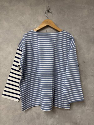画像3: NATURAL LAUNDRY  　パネルBDバイカラープルオーバー　　452；ブルー系　サイズ2 (3)