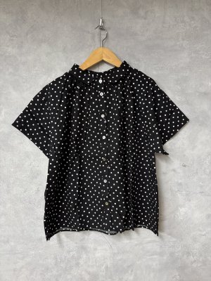 画像1: ヴァンブラン vent blanc　　40/1ランダムドットpt 2WAY シャツ　　BLACK　　サイズ；F　 (1)