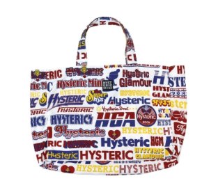 画像2: HYSTERIC MINI 　LOGO COLLAGE総柄 横長トートバッグ　　04；ホワイト系 (2)