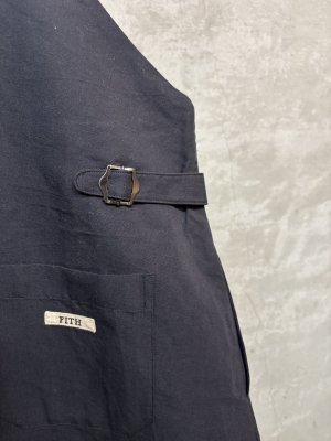 画像4: 2026春夏　FITH  　綿麻高密度　ウェザーサロペットスカート　4；紺 (4)