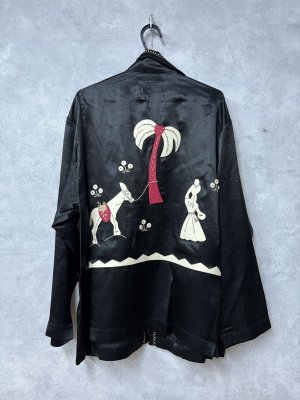 画像4: 2026春夏　MARET(マレ) 　ビンテージサテンメキシカンジャケット　2；黒　サイズ；F (4)