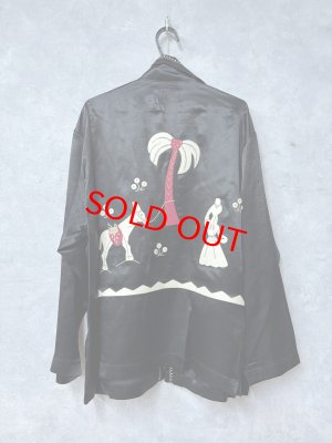 画像4: 2026春夏　MARET(マレ) 　ビンテージサテンメキシカンジャケット　2；黒　サイズ；F (4)