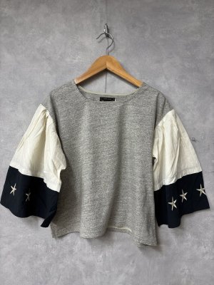 画像1: 2026春夏　GTH　　テンジク スクエア ネック スター TEE　3；グレー (1)