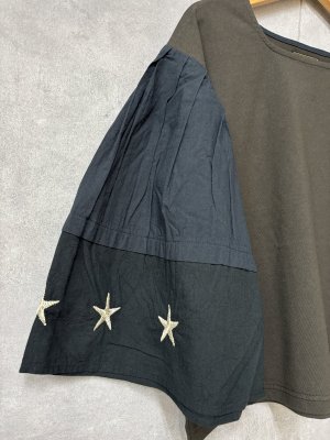 画像2: 2026春夏　GTH　　テンジク スクエア ネック スター TEE　17；チャコール (2)