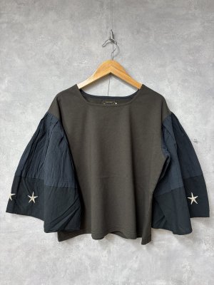 画像1: 2026春夏　GTH　　テンジク スクエア ネック スター TEE　17；チャコール (1)