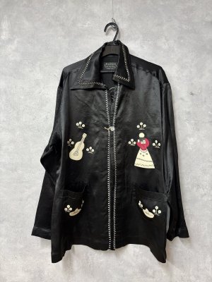 画像1: 2026春夏　MARET(マレ) 　ビンテージサテンメキシカンジャケット　2；黒　サイズ；F (1)