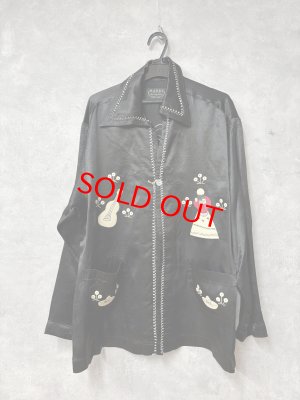 画像1: 2026春夏　MARET(マレ) 　ビンテージサテンメキシカンジャケット　2；黒　サイズ；F (1)