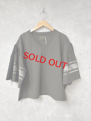 画像1: 2026春夏　GTH　　テンジク フリフリ フットボール TEE　　17；チャコール (1)