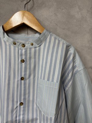 画像2: YARRA NEU　SIDGRAS切り替えストライプシャツ　	53_SAX STRIPE　　サイズ；FREE (2)