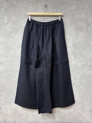 画像1: NATURAL LAUNDRY 　 40Lバレルタックワイドパンツ　　490；ネイビー　サイズ2 (1)