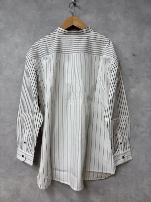 画像4: YARRA NEU　SIDGRAS切り替えストライプシャツ　	 01_WHITE STRIPE　　サイズ；FREE (4)