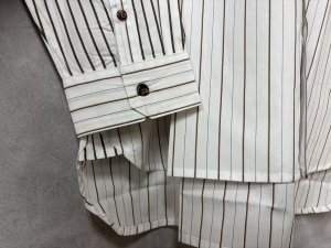 画像3: YARRA NEU　SIDGRAS切り替えストライプシャツ　	 01_WHITE STRIPE　　サイズ；FREE (3)