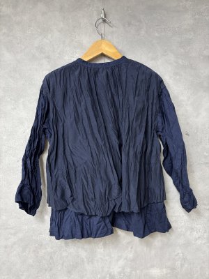 画像3: grin　キュプラCスタンドレイヤードシャツ　490；ネイビー　　サイズ；2 (3)