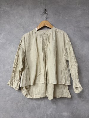 画像1: grin　キュプラCスタンドレイヤードシャツ　190:アイボリー 　　サイズ；2 (1)