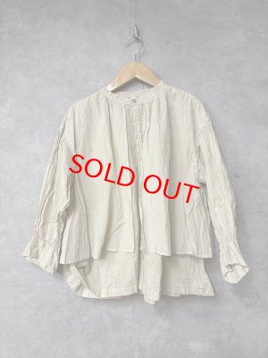 画像1: grin　キュプラCスタンドレイヤードシャツ　190:アイボリー 　　サイズ；2 (1)