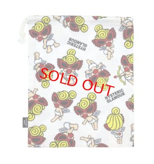 画像1: Hystericmini  ANGEL MINI総柄 巾着　　04；ホワイト系 (1)