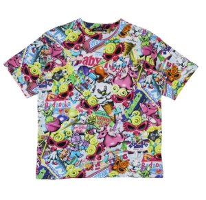 画像1: Hystericmini　HYSTERIC MINI IN WONDERLAND総柄 Viscotex 半袖Tシャツ　　44；ブルー系 (1)