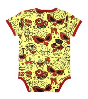 画像2: MY FIRST HYSTERIC　TATTOO PARLOUR総柄 半袖ロンパース　　64；イエロー系　サイズ；80 (2)