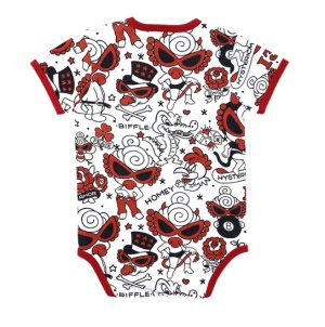 画像2: MY FIRST HYSTERIC　TATTOO PARLOUR総柄 半袖ロンパース　　04；ホワイト系　サイズ；80 (2)