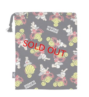 画像1: Hystericmini  ANGEL MINI総柄 巾着　　14；ブラック系 (1)