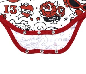 画像4: MY FIRST HYSTERIC　TATTOO PARLOUR総柄 半袖ロンパース　　04；ホワイト系　サイズ；80 (4)