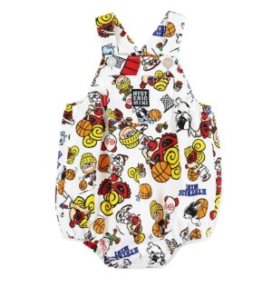 画像1: MY FIRST HYSTERIC　　HYSTERIC MINI HOOPS総柄 サロペット       04;ホワイト系　　サイズ；M(90cm) (1)