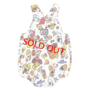 画像1: MY FIRST HYSTERIC　　HYSTERIC MINI HOOPS総柄 サロペット       04;ホワイト系　　サイズ；M(90cm) (1)