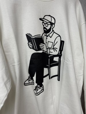 画像2: ALL HOURS 　　6.0oz MIDI WEGHT L/S TEE BOOK LOVER     A.WHITE    サイズ；1 (2)