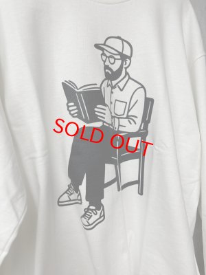画像2: ALL HOURS 　　6.0oz MIDI WEGHT L/S TEE BOOK LOVER     A.WHITE    サイズ；1 (2)