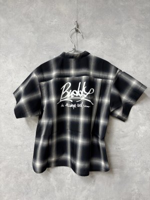 画像3: 2026春夏groovycolors　  オンブレチェック バンドカラー S/S シャツ　　2；黒 (3)