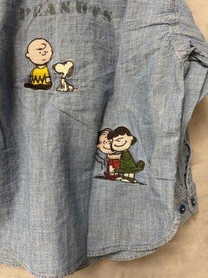 画像4: 2026春夏 　DENIMDUNGAREE　　ダンガリー SNOOPY シャツ　4；紺 (4)