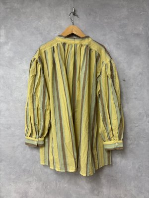 画像3: LILOU+LILY 　SHUTTLE NOTES STRIPE＆CHECK  BLOUSES   A.YELLOW STRIPE    size:38 (3)