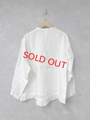 画像3: grin　40リネン裾フリル羽織シャツ　　120；ホワイト 　　サイズ；2 (3)