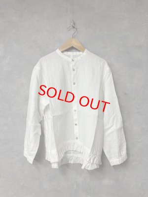 画像1: grin　40リネン裾フリル羽織シャツ　　120；ホワイト 　　サイズ；2 (1)