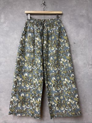 画像1: LILOU+LILY 　BLOCK PRINT WIDE PANTS  　　A.BLUE　size:38 (1)