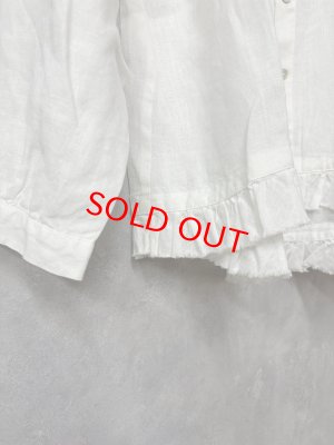 画像2: grin　40リネン裾フリル羽織シャツ　　120；ホワイト 　　サイズ；2 (2)