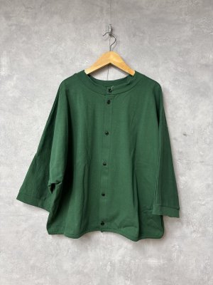 画像1: NATURAL LAUNDRY 　 度詰2Wayカーディガン　　540；グリーン　　サイズ2 (1)