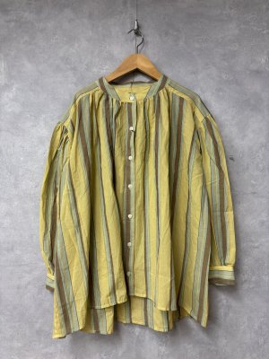 画像1: LILOU+LILY 　SHUTTLE NOTES STRIPE＆CHECK  BLOUSES   A.YELLOW STRIPE    size:38 (1)