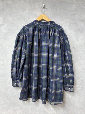 画像3: LILOU+LILY 　SHUTTLE NOTES STRIPE＆CHECK  BLOUSES    C.NAVY CHECK  size:38 (3)