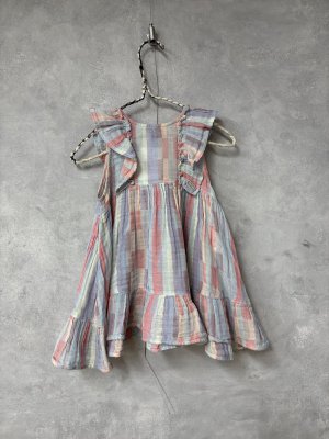 画像3: 2026春夏　FITH  　Baby Striped Double Cloth Frill Dress　　6；ピンク (3)